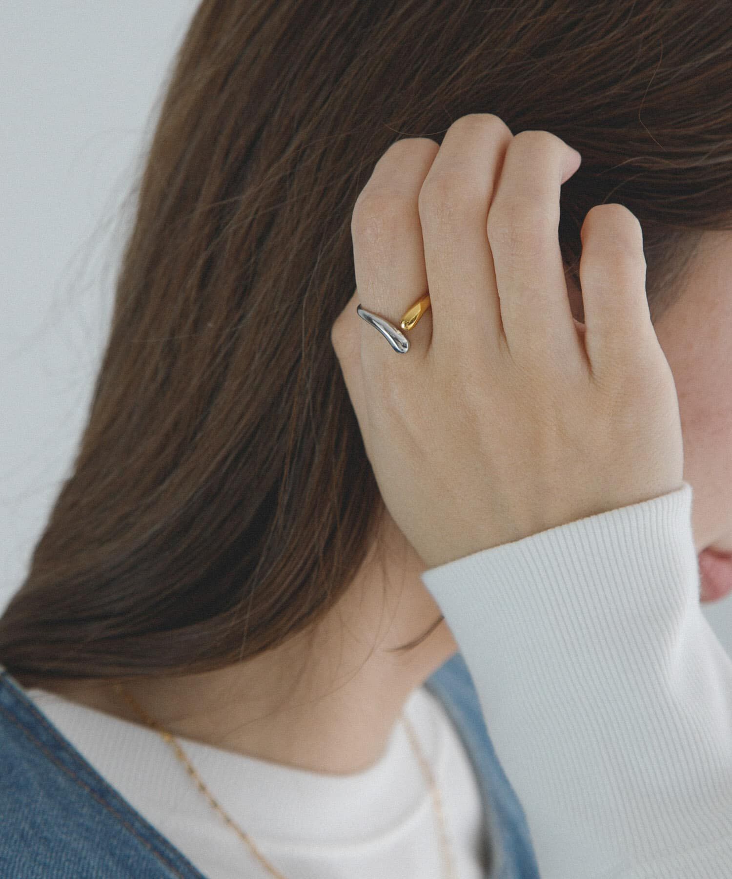 Sonny Label 「ステンレスツートーンVリング」|リング|その他1