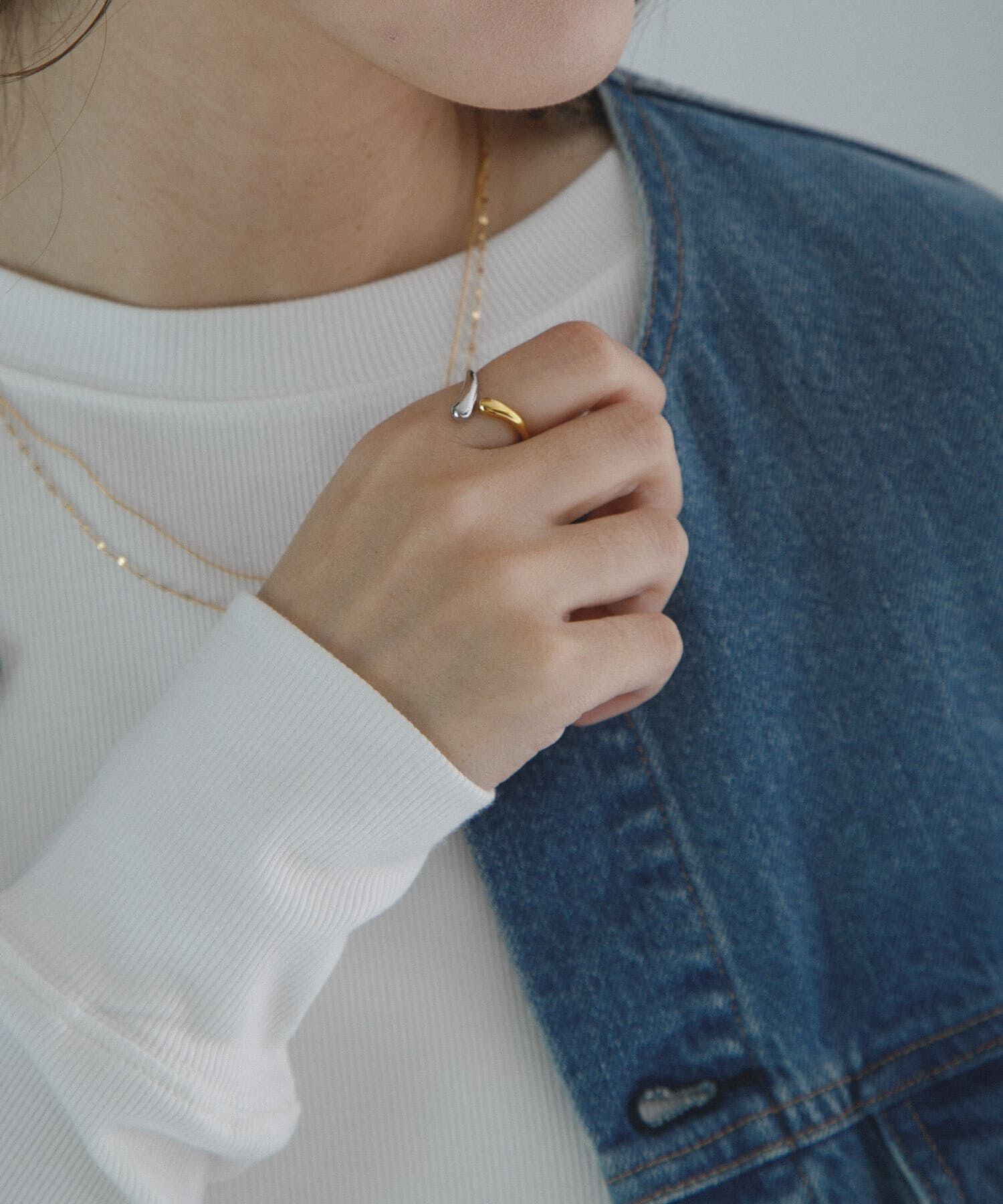 Sonny Label 「ステンレスツートーンVリング」|リング|