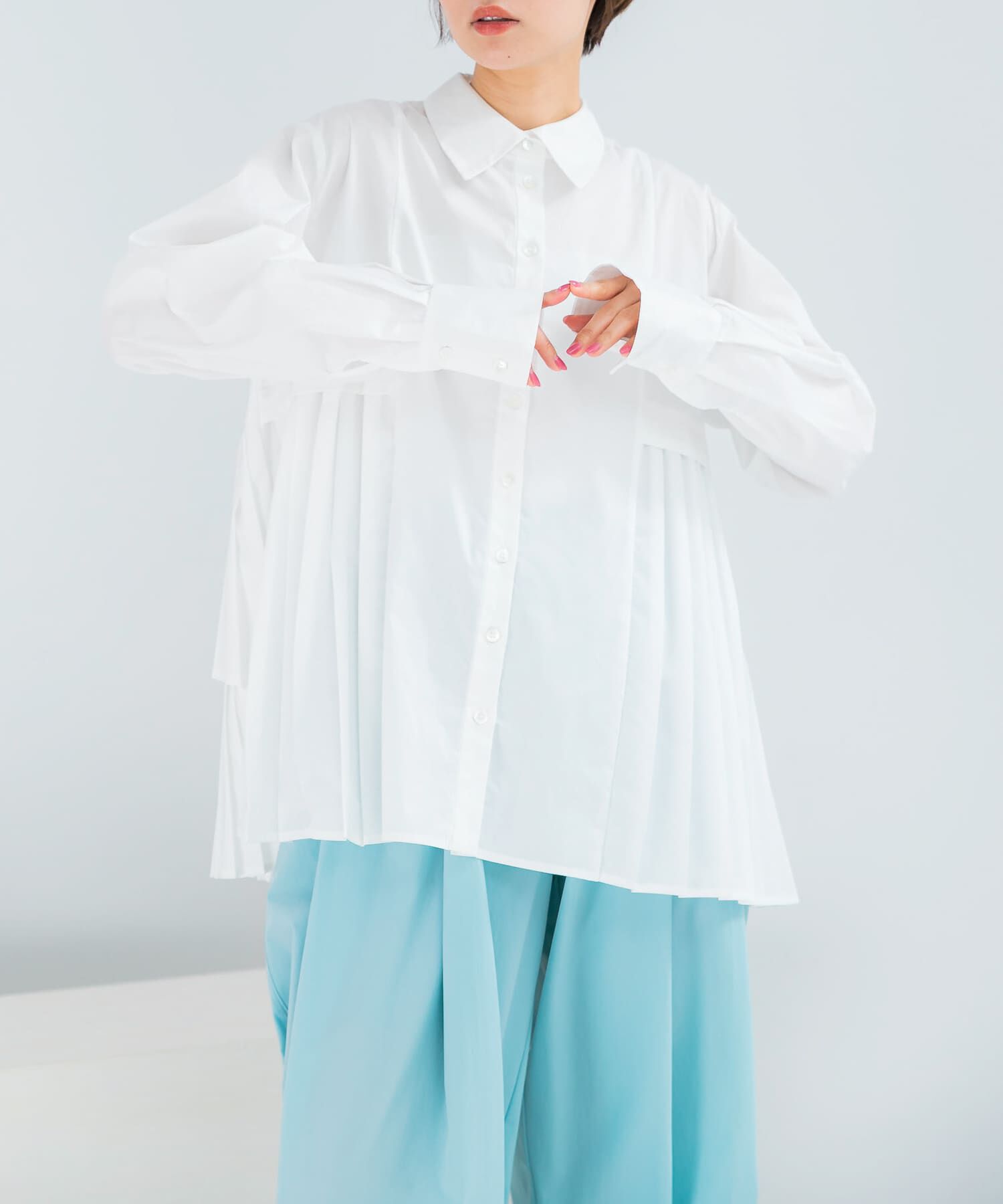 URBAN RESEARCH ROSSO「ELENDEEK　PLEATS LAYERED SHIRTS」|シャツ・ブラウス|