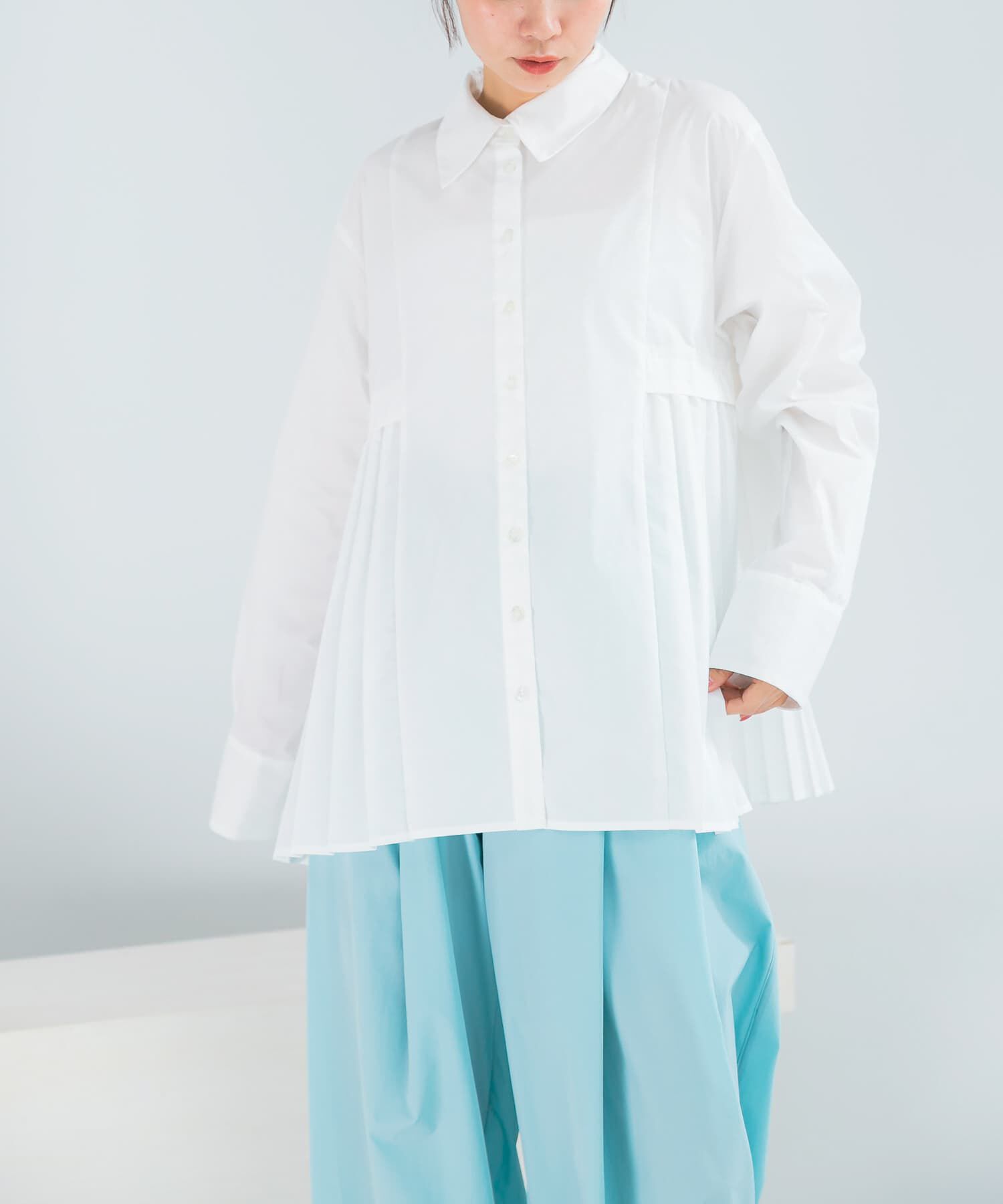 URBAN RESEARCH ROSSO「ELENDEEK　PLEATS LAYERED SHIRTS」|シャツ・ブラウス|