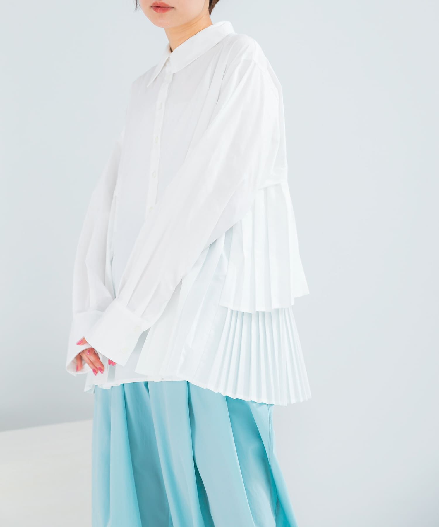 URBAN RESEARCH ROSSO「ELENDEEK　PLEATS LAYERED SHIRTS」|シャツ・ブラウス|