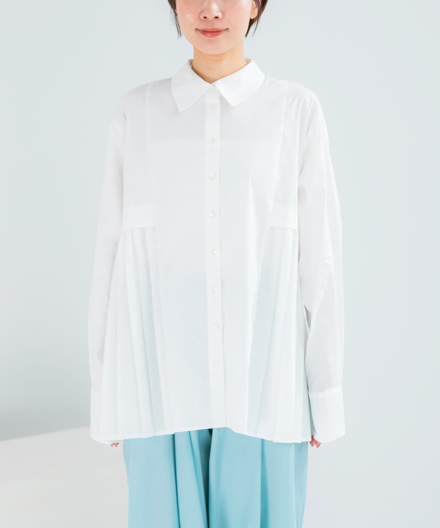 URBAN RESEARCH ROSSO「ELENDEEK　PLEATS LAYERED SHIRTS」|シャツ・ブラウス|