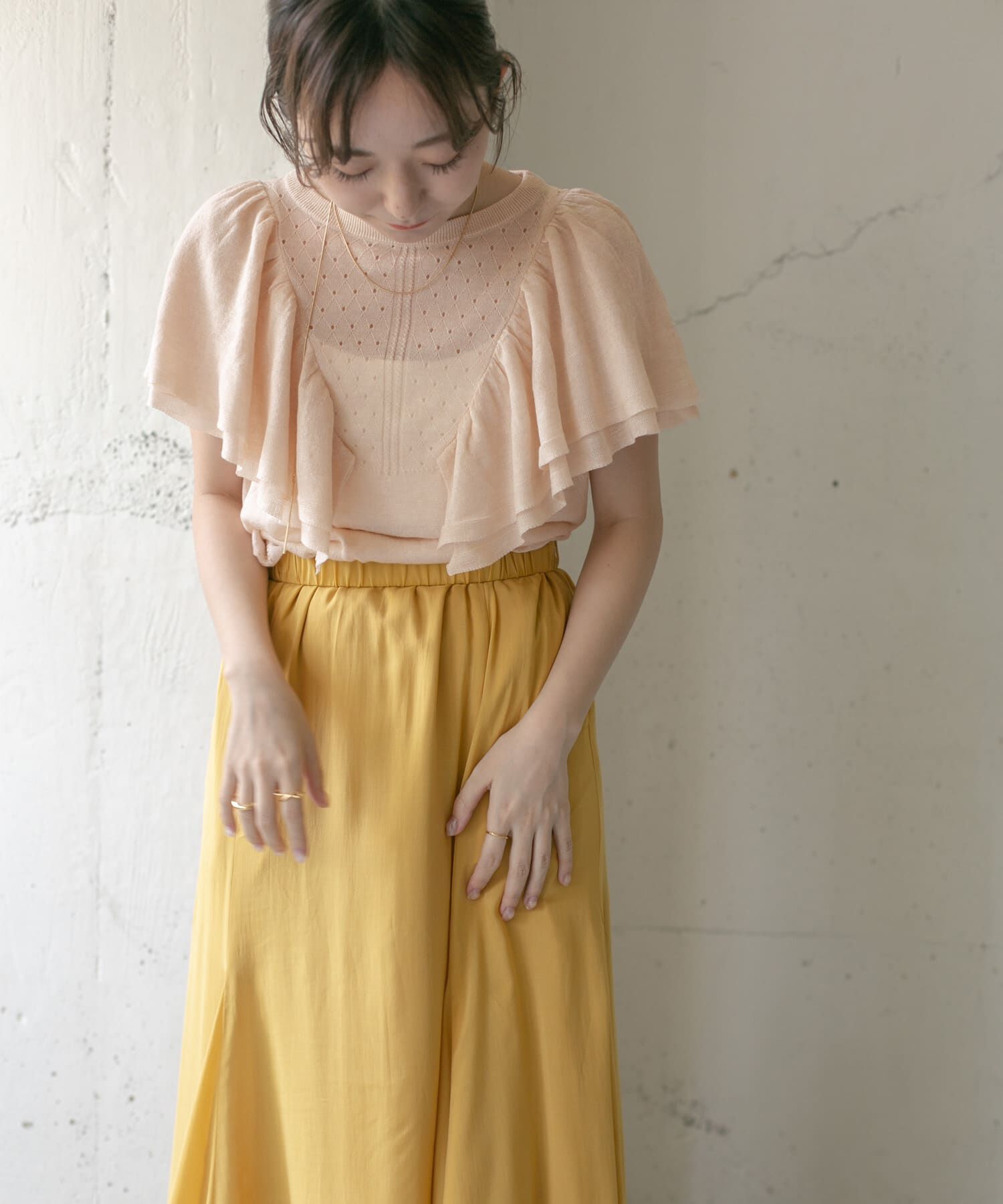  「透かし編みフリルニット&there4;」|ニット・セーター|