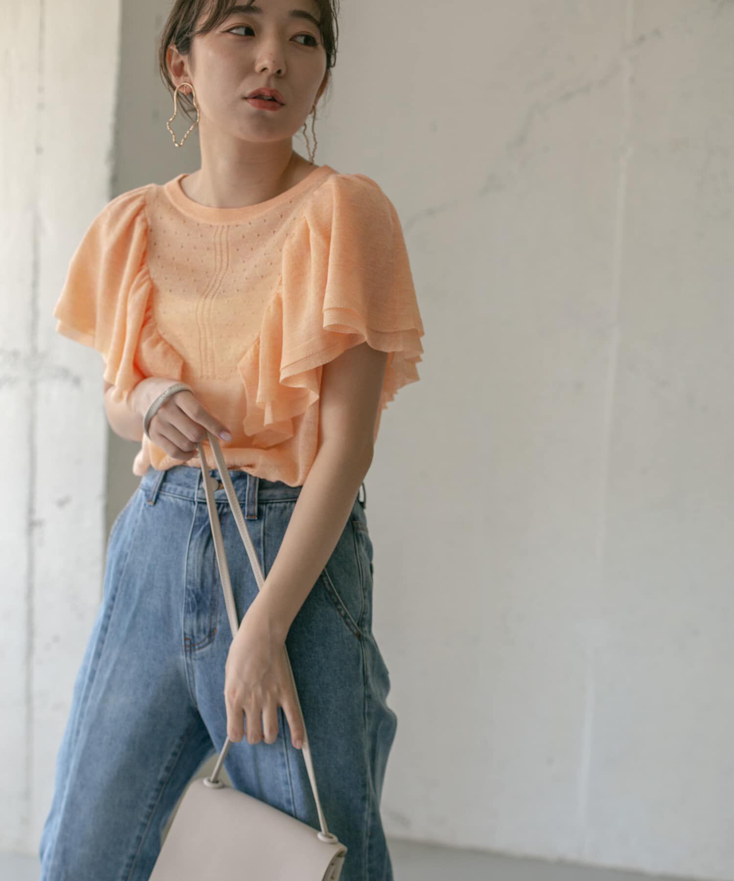  「透かし編みフリルニット&there4;」|ニット・セーター|