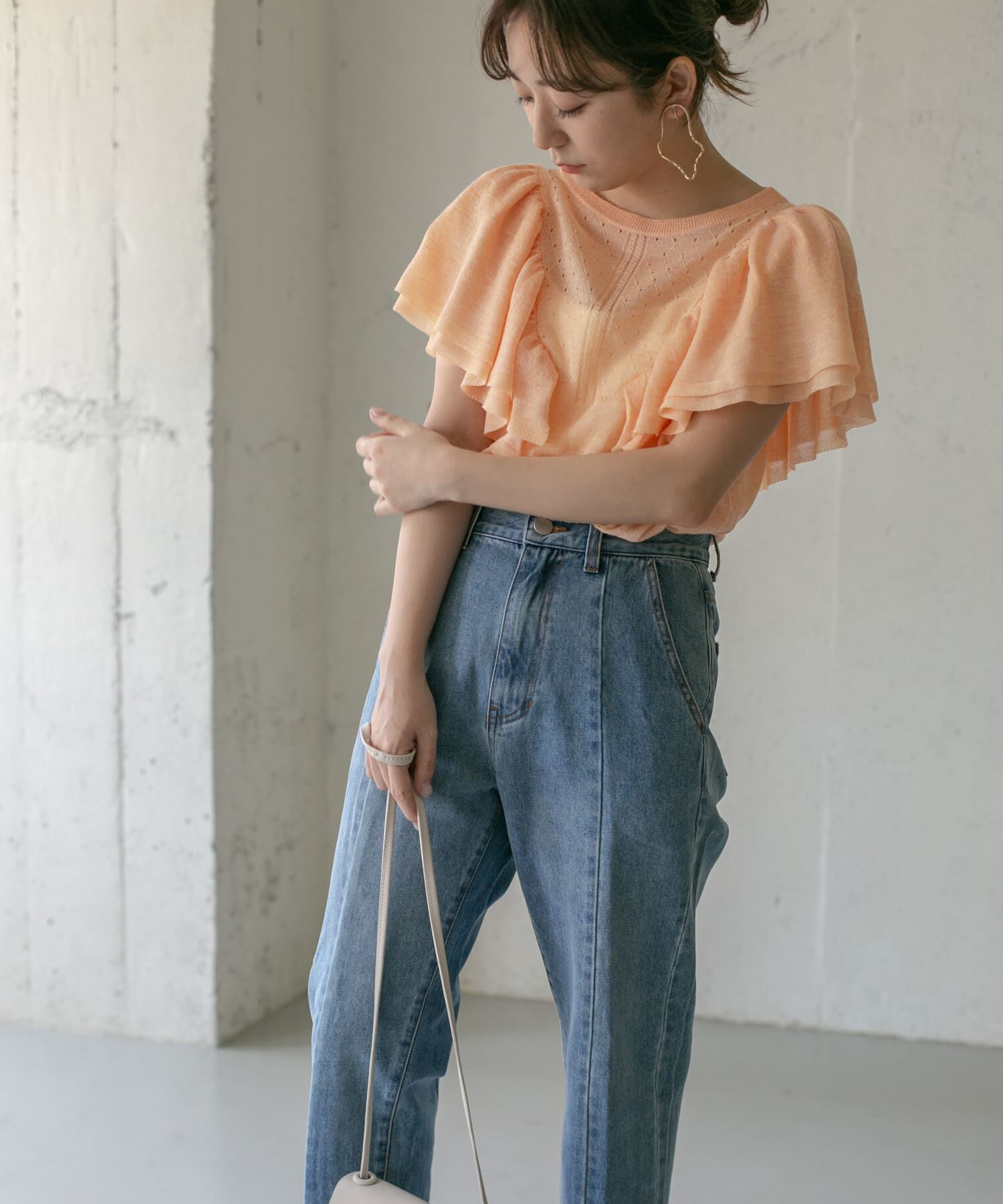  「透かし編みフリルニット&there4;」|ニット・セーター|