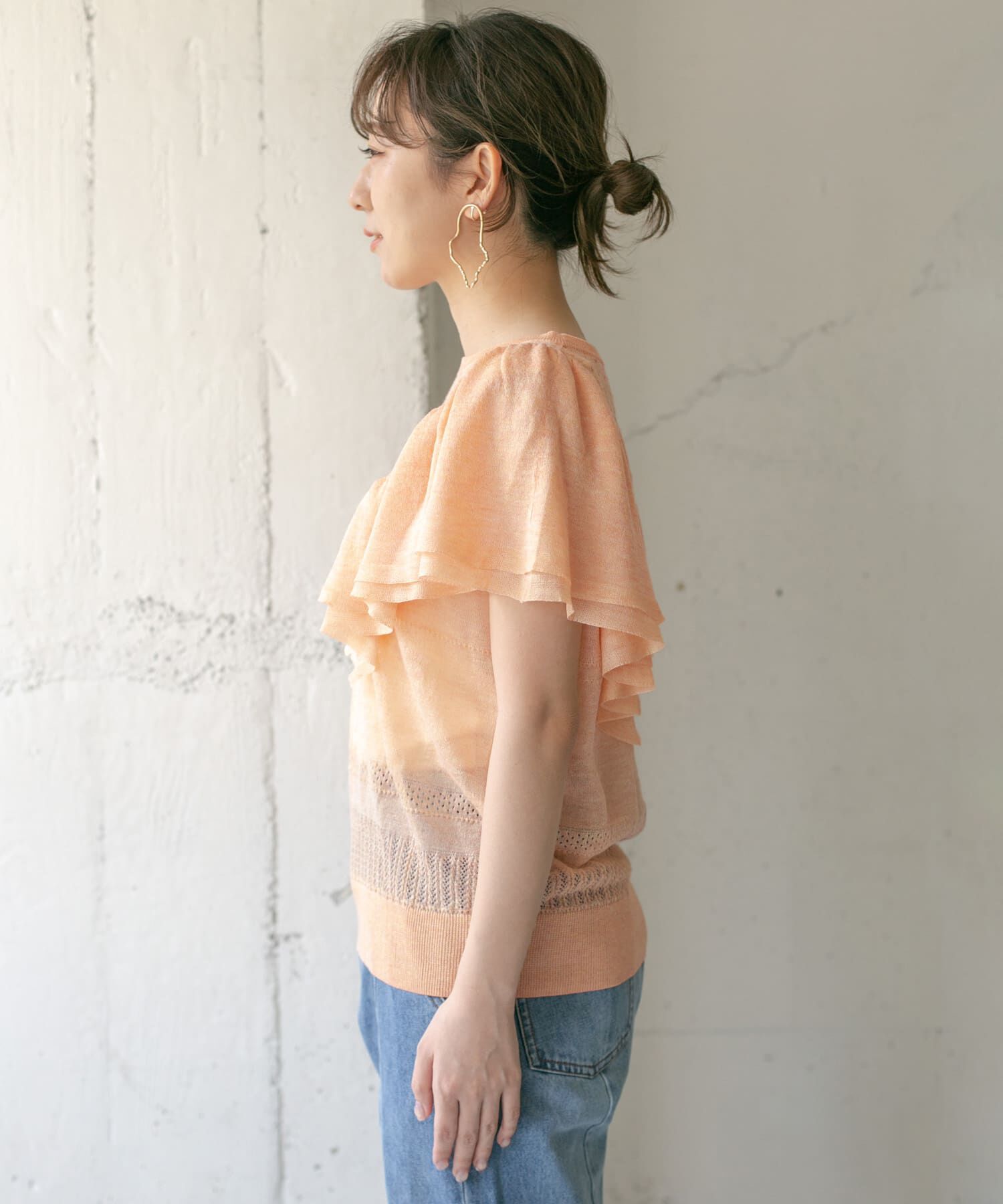  「透かし編みフリルニット&there4;」|ニット・セーター|