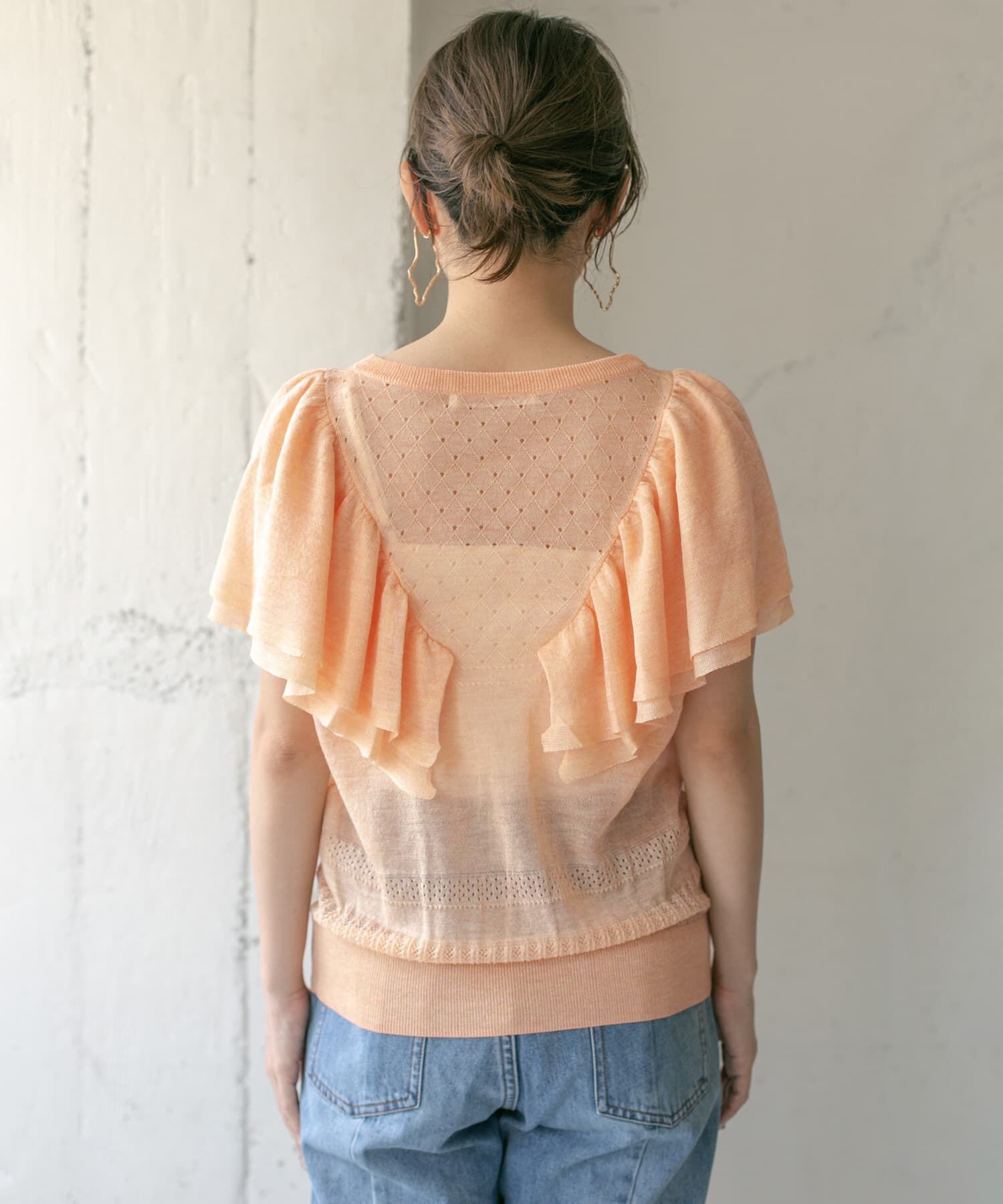  「透かし編みフリルニット&there4;」|ニット・セーター|