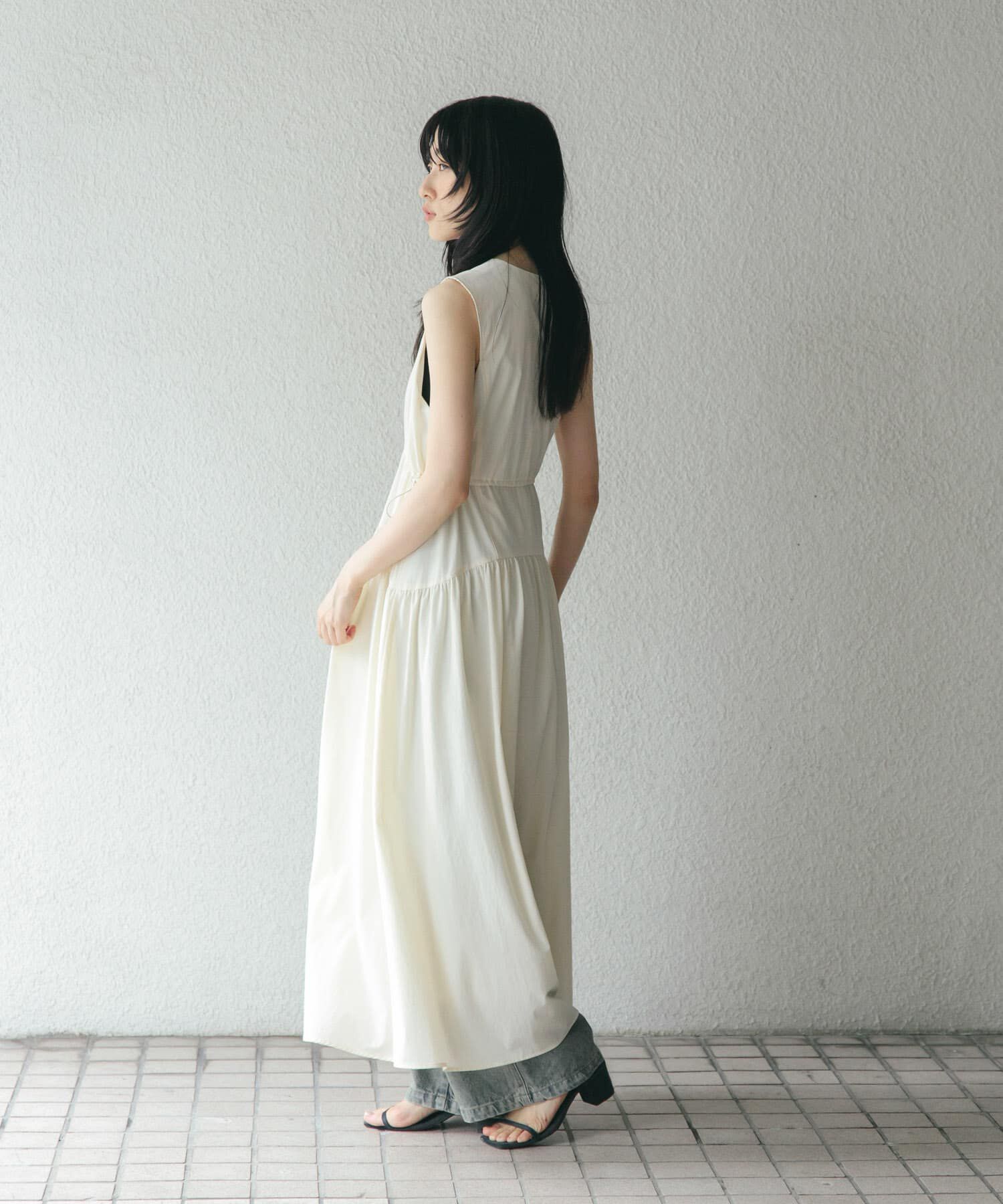  「ノースリーブドロストワンピース」|ワンピース|