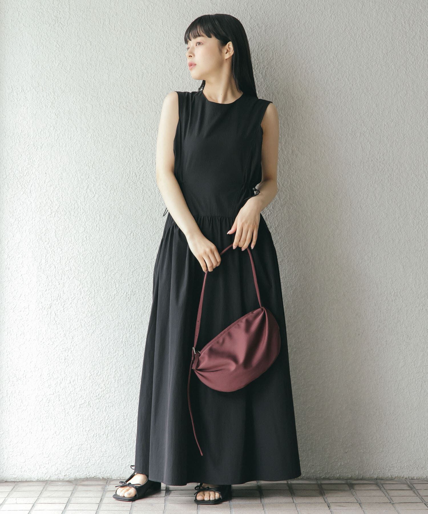  「ノースリーブドロストワンピース」|ワンピース|ブラック