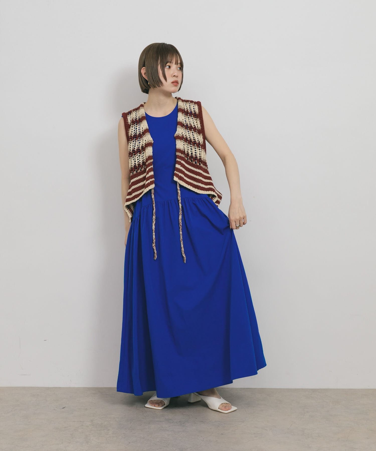  「ノースリーブドロストワンピース」|ワンピース|