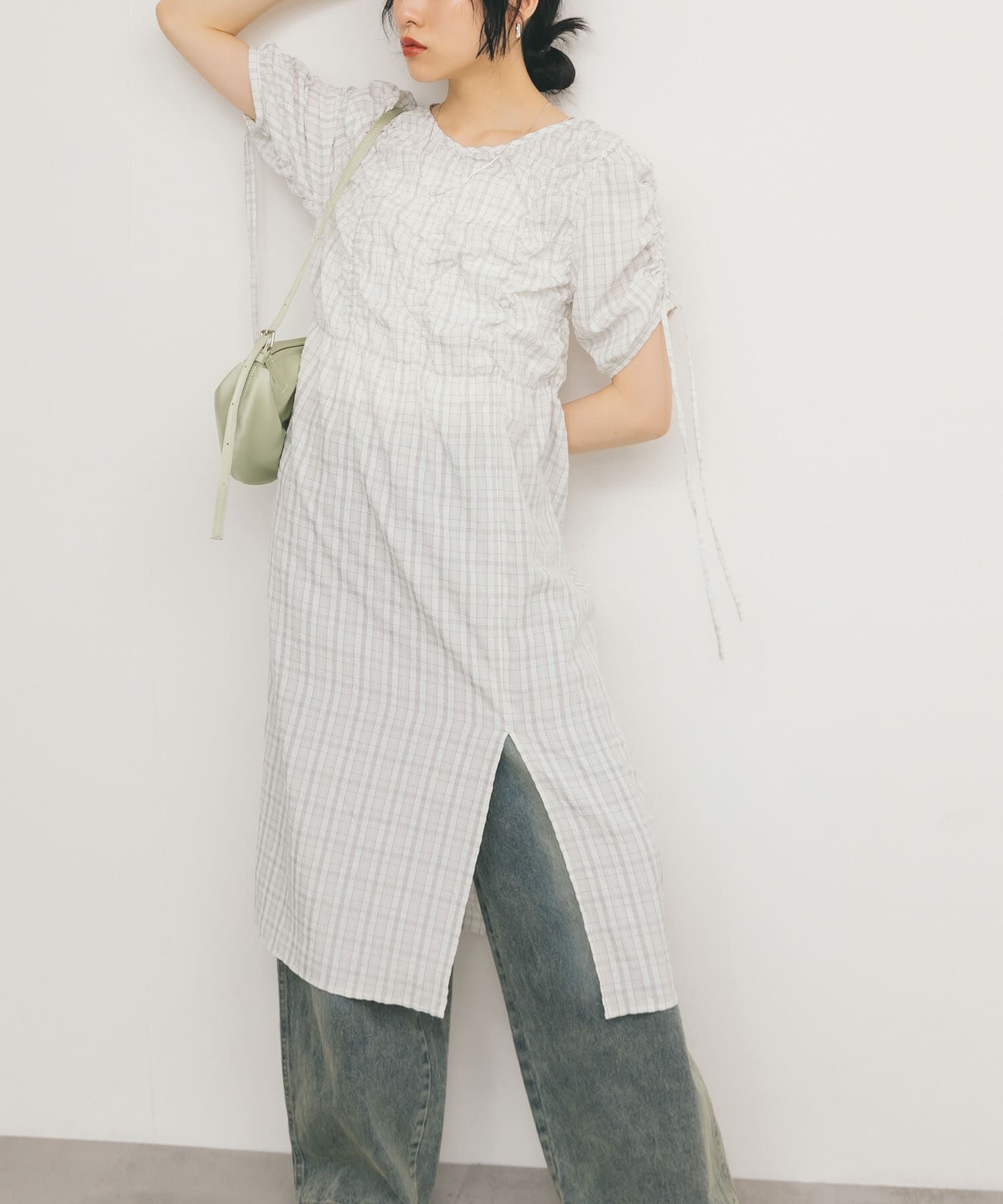  「ランダムシャーリングチェックワンピース」|ワンピース|