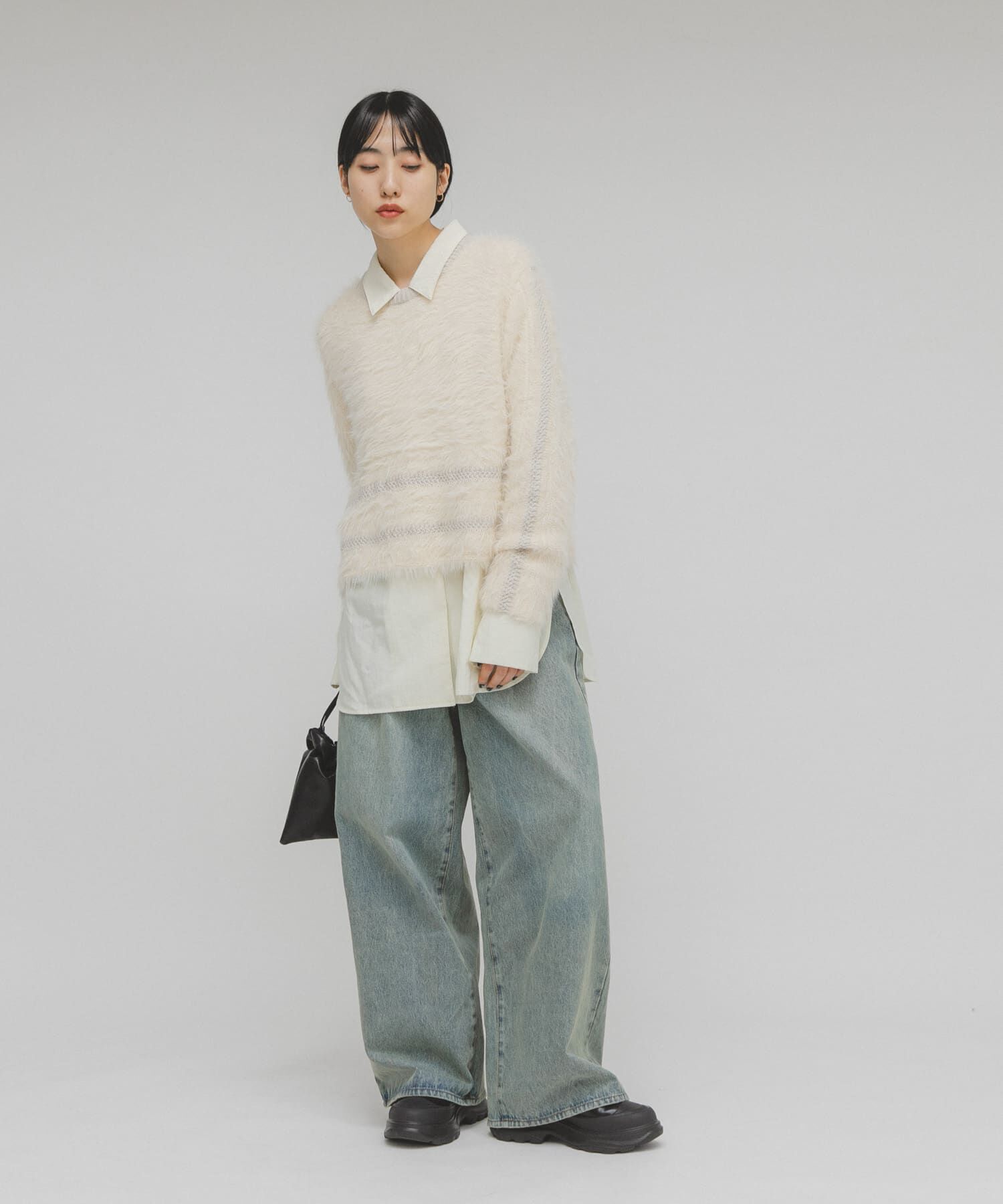  「ラインデザインシャギーニット」|ニット・セーター|