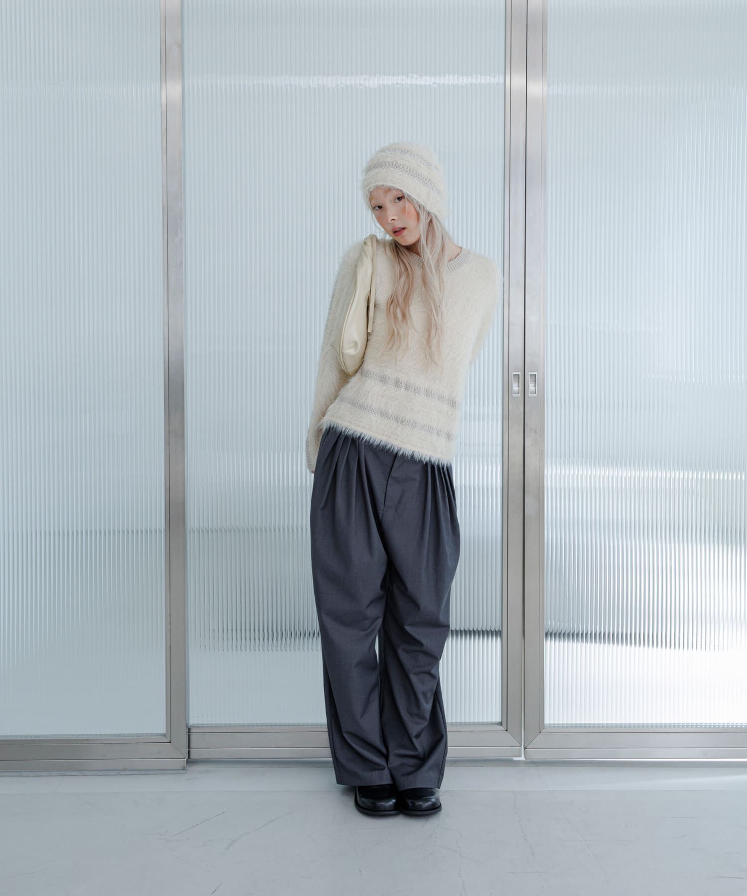  「ラインデザインシャギーニット」|ニット・セーター|