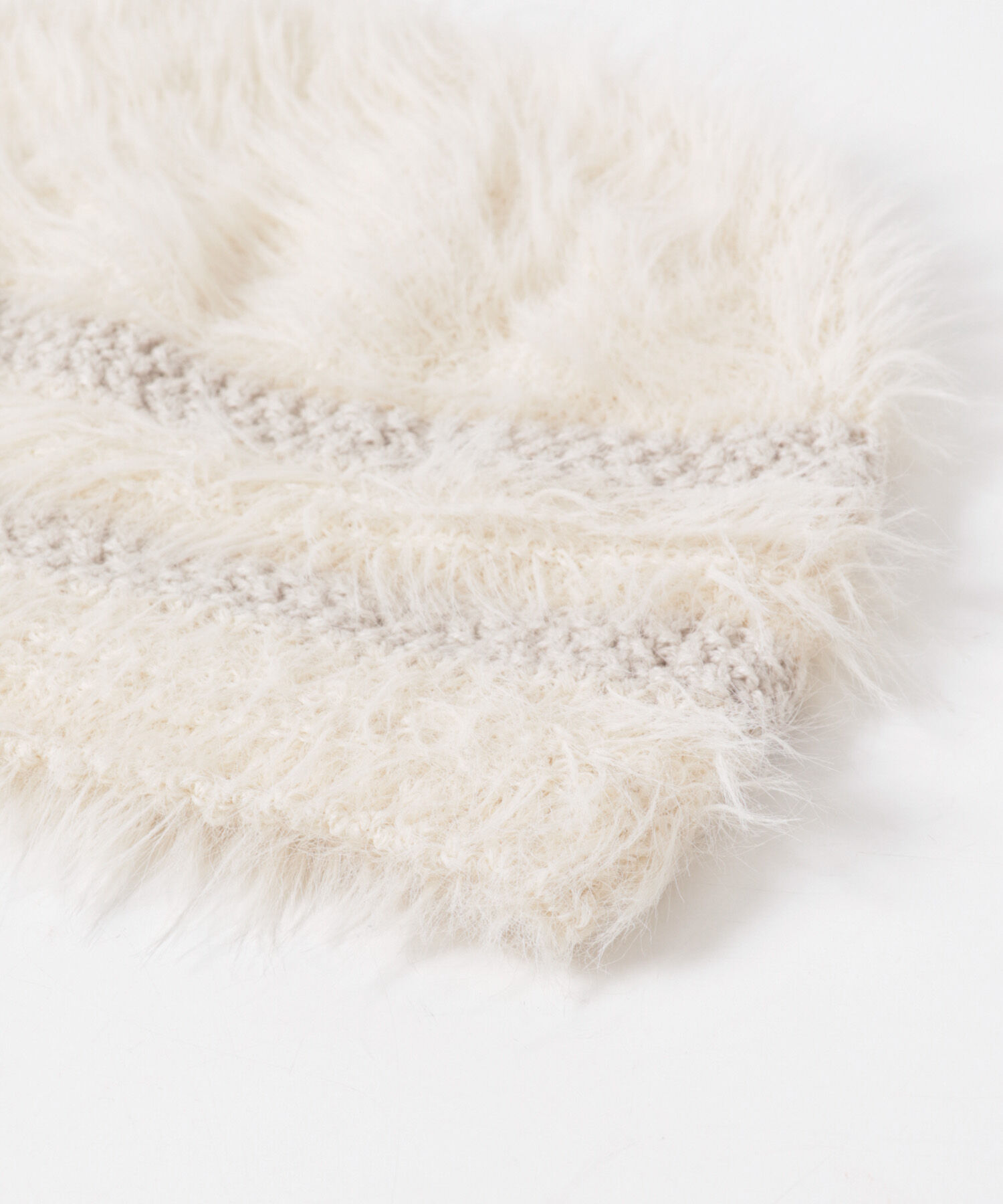  「ラインデザインシャギーニットビーニー」|ニット帽|