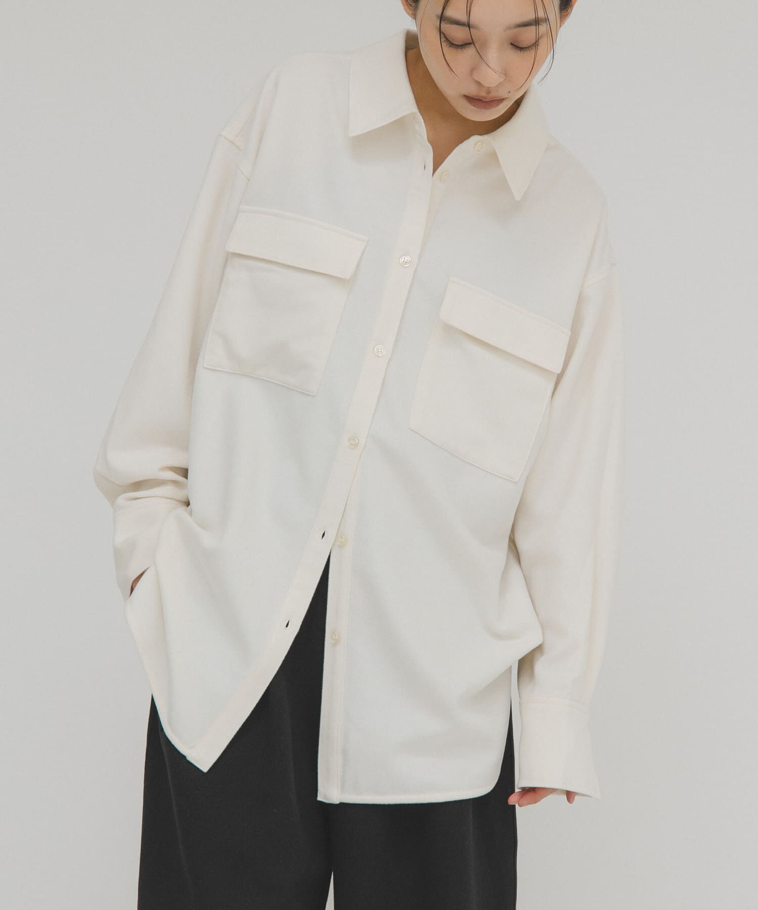  「ウールMIXルーズシャツ」|シャツ・ブラウス|