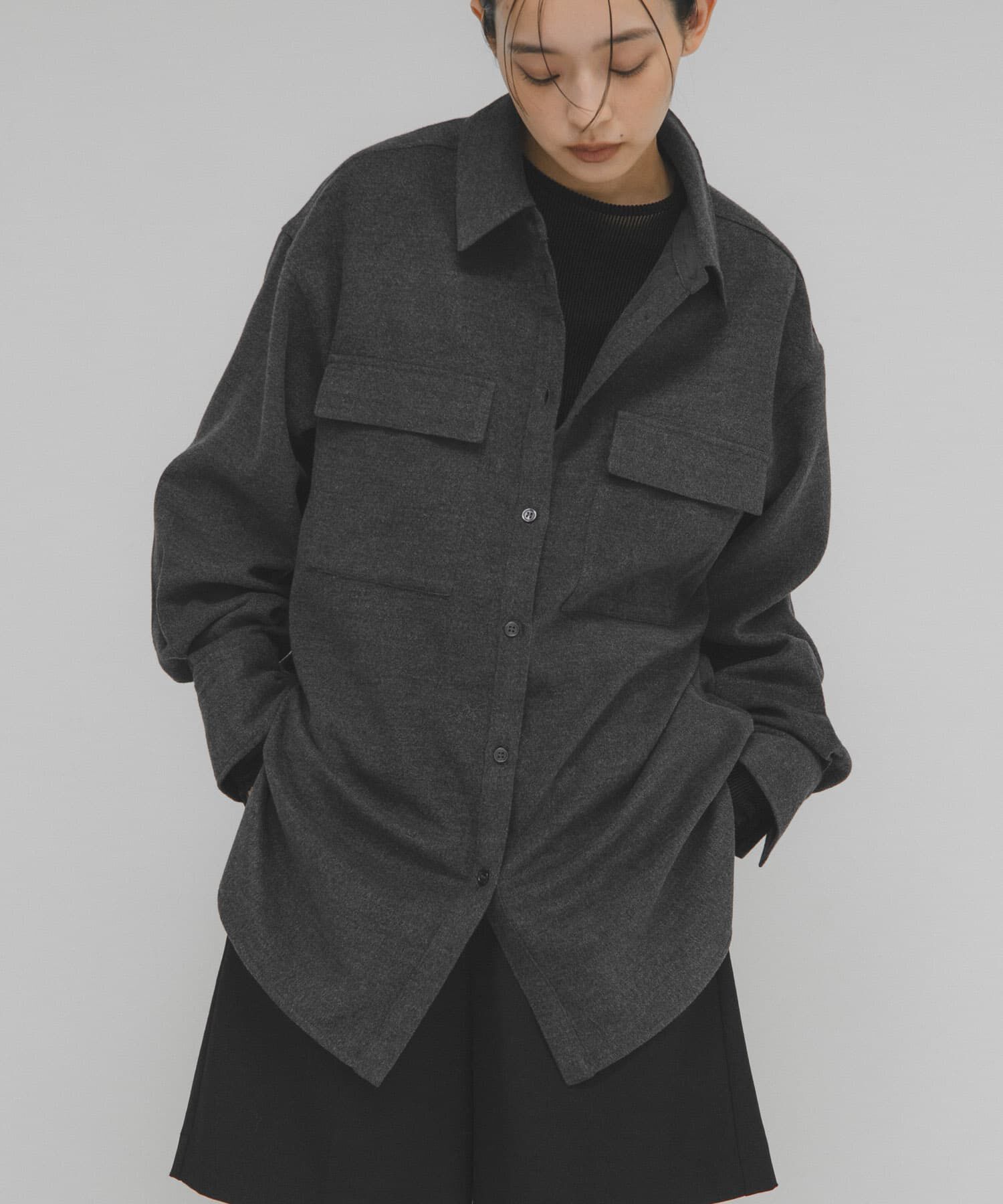  「ウールMIXルーズシャツ」|シャツ・ブラウス|