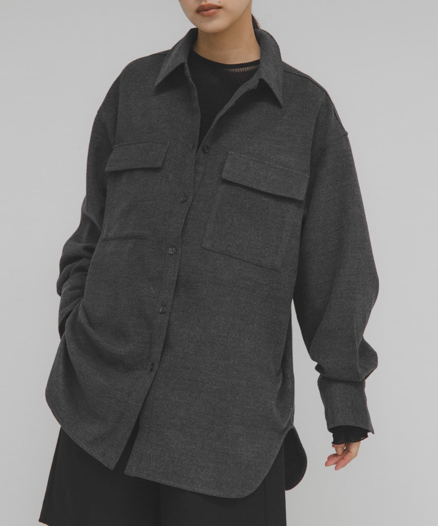  「ウールMIXルーズシャツ」|シャツ・ブラウス|