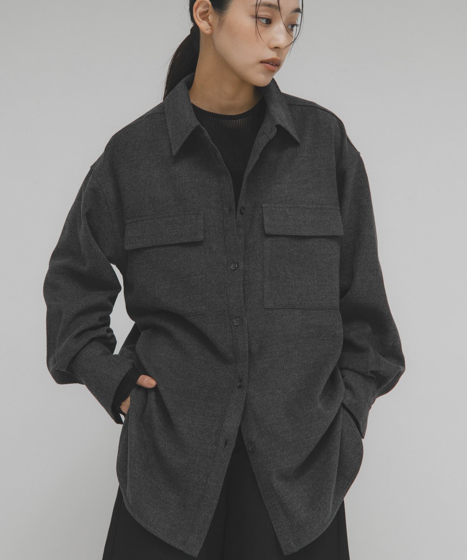  「ウールMIXルーズシャツ」|シャツ・ブラウス|