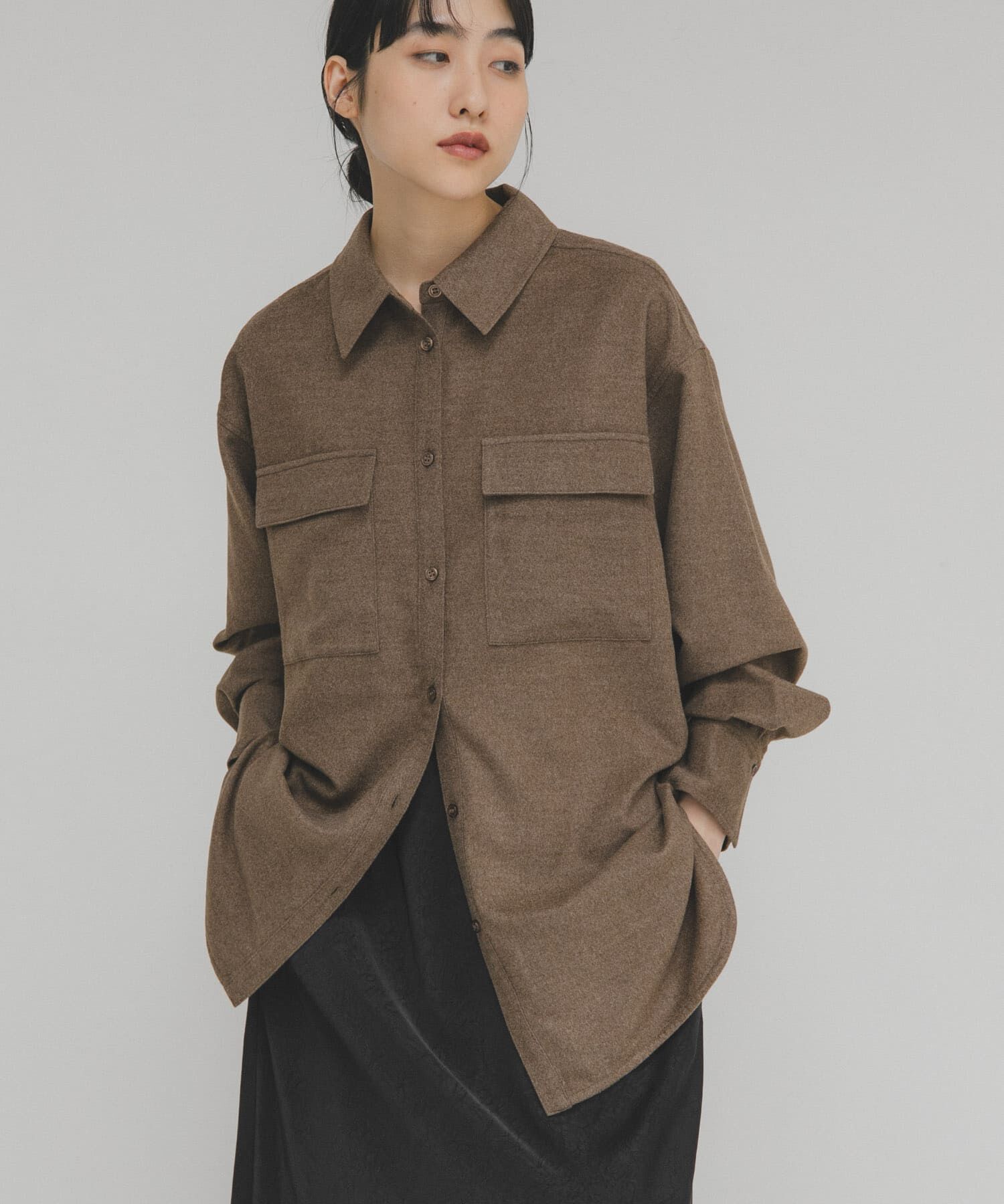  「ウールMIXルーズシャツ」|シャツ・ブラウス|