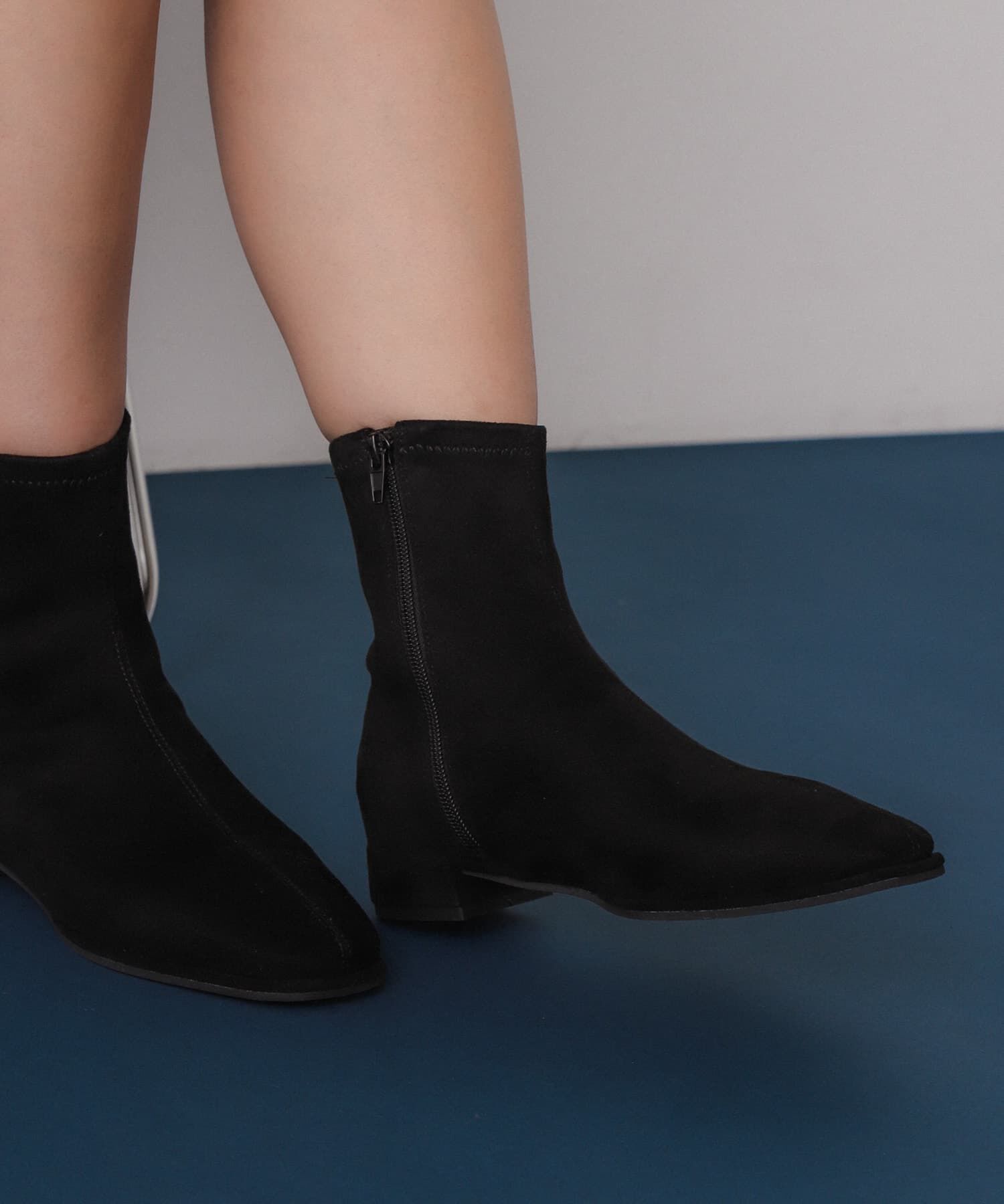 SENSE OF PLACE by URBAN RESEARCH「スクエアトゥセンターシームストレッチローブーツ」|ショートブーツ|