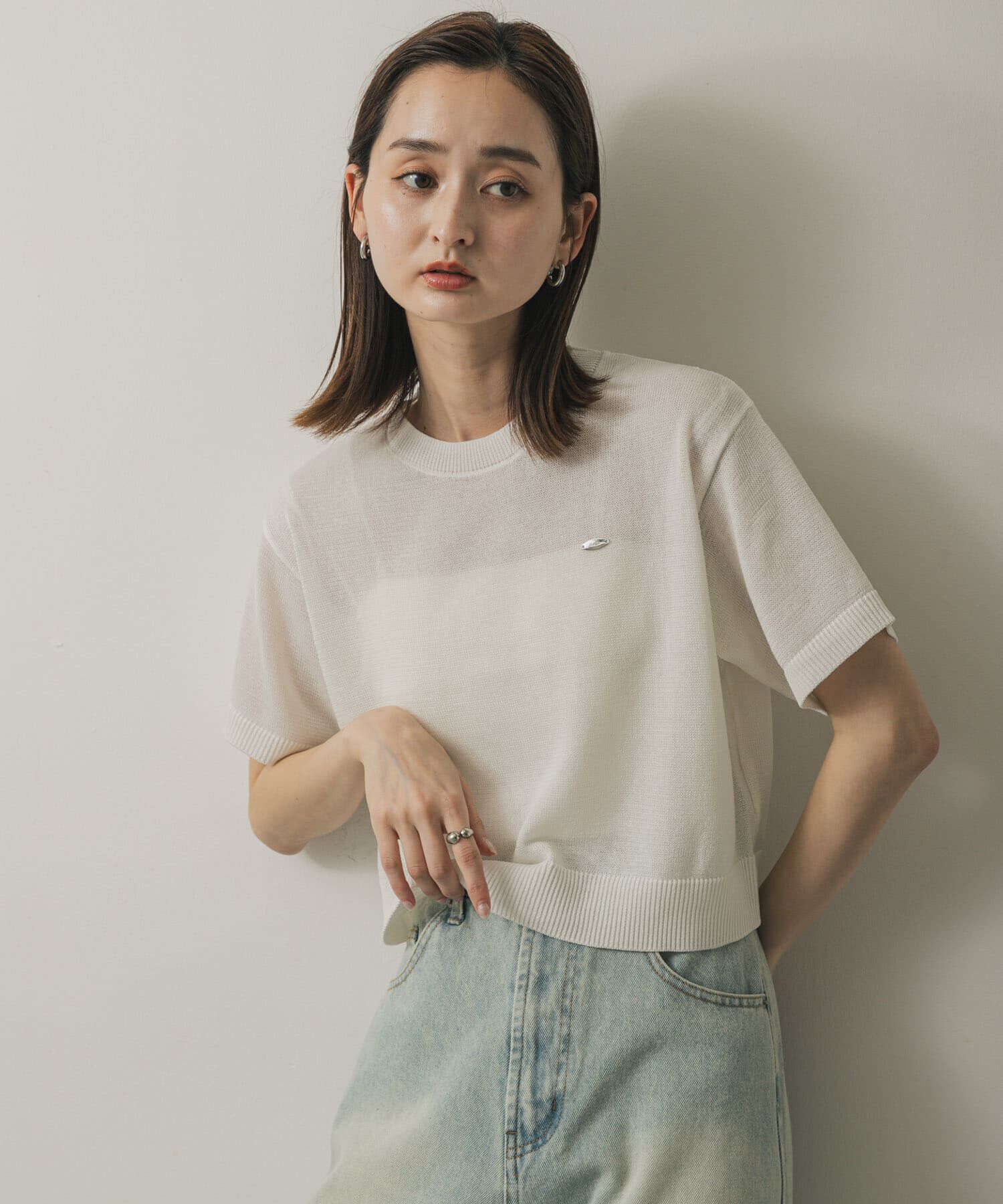 SENSE OF PLACE by URBAN RESEARCH「クルーネッククロップドセーター」|ニット・セーター|