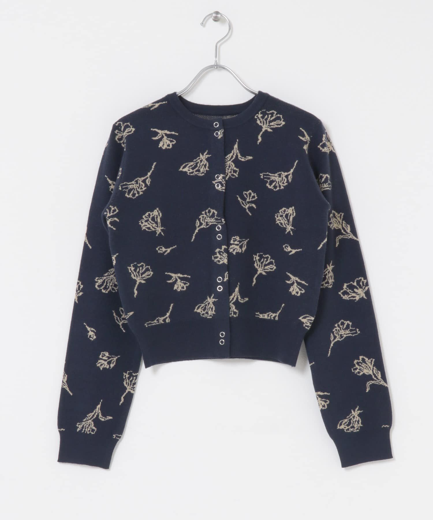 SENSE OF PLACE by URBAN RESEARCH「『洗濯可』ジャガードフラワーコンパクトニットカーディガン」|カーディガン|