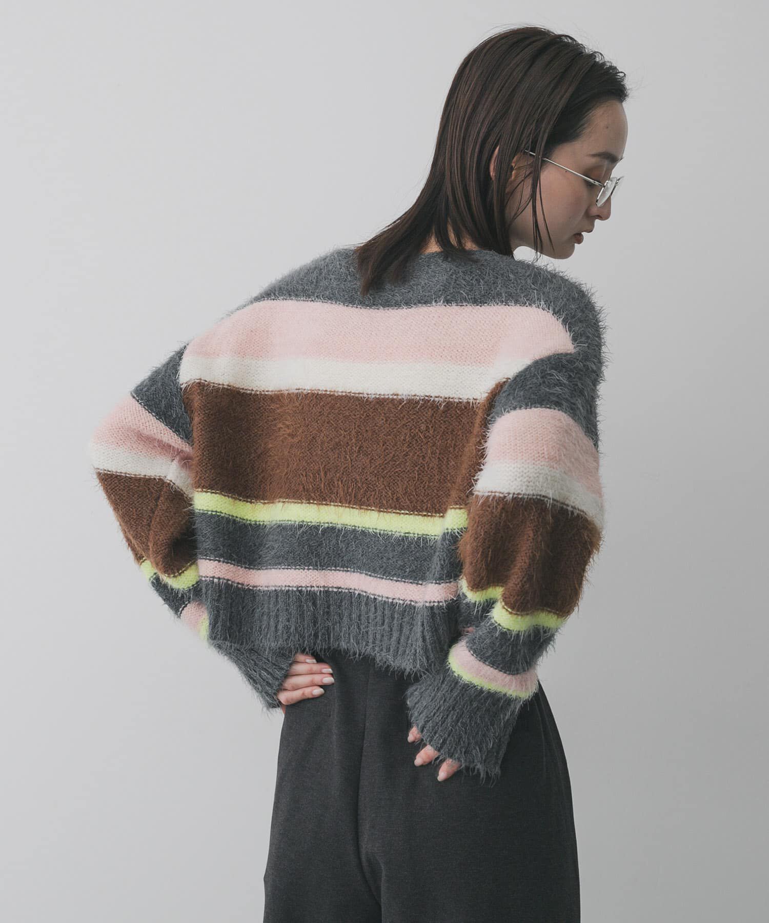 SENSE OF PLACE by URBAN RESEARCH「『洗濯可』シャギーハイショクボーダーニット」|ニット・セーター|