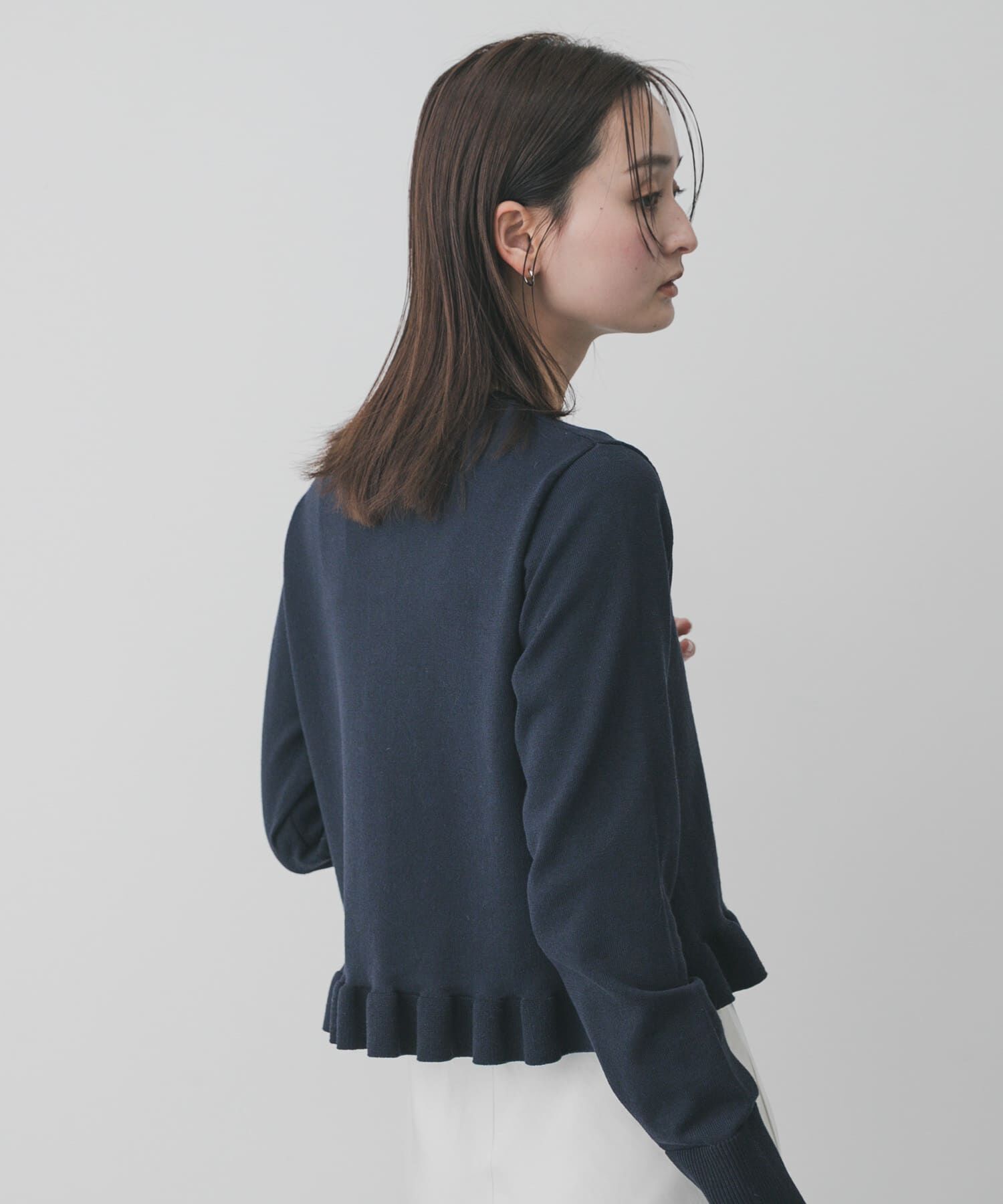 SENSE OF PLACE by URBAN RESEARCH「『洗濯可』フリルトリムニットカーディガン」|ニット・セーター|