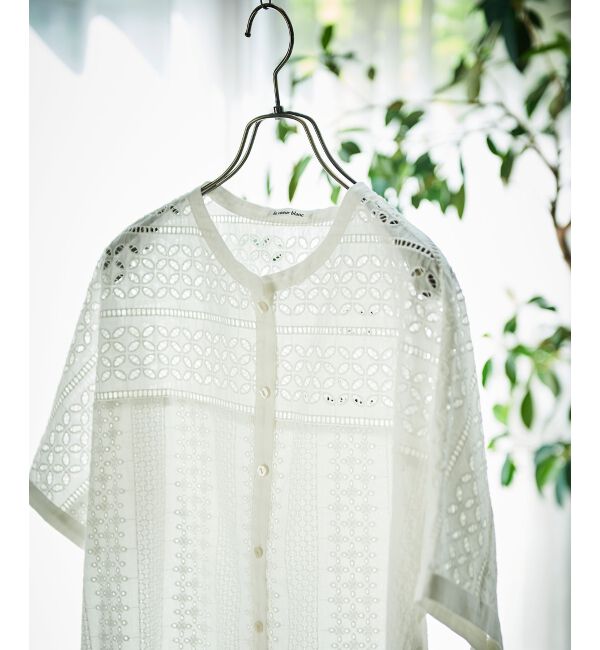 le.coeur blanc「《手洗い可能》カットワークレースドルマンブラウス」|シャツ・ブラウス|