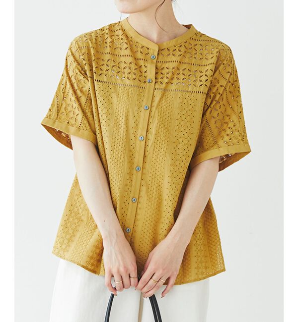 le.coeur blanc「《手洗い可能》カットワークレースドルマンブラウス」|シャツ・ブラウス|