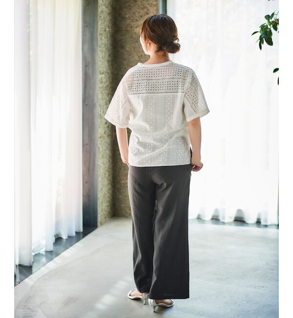 le.coeur blanc「《手洗い可能》カットワークレースドルマンブラウス」|シャツ・ブラウス|