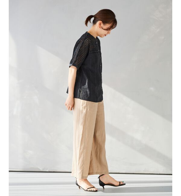 le.coeur blanc「《手洗い可能》カットワークレースドルマンブラウス」|シャツ・ブラウス|