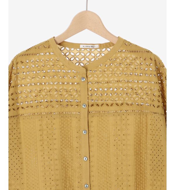 le.coeur blanc「《手洗い可能》カットワークレースドルマンブラウス」|シャツ・ブラウス|