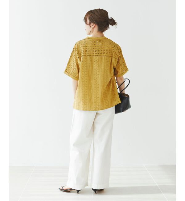 le.coeur blanc「《手洗い可能》カットワークレースドルマンブラウス」|シャツ・ブラウス|