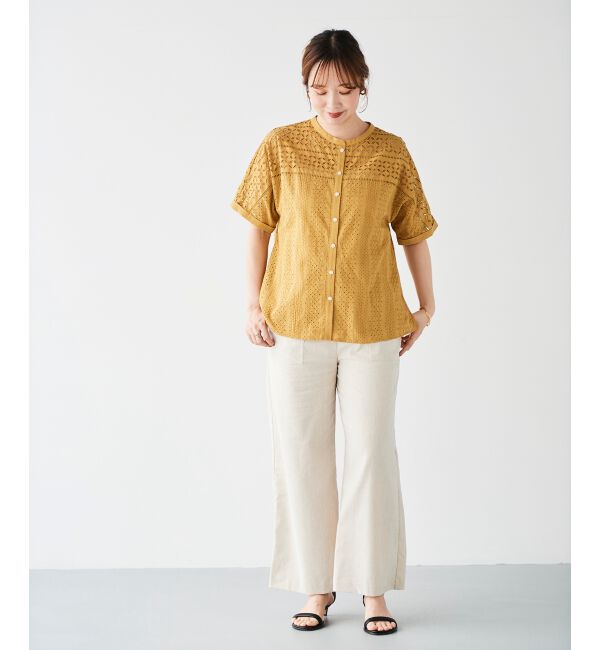 le.coeur blanc「《手洗い可能》カットワークレースドルマンブラウス」|シャツ・ブラウス|