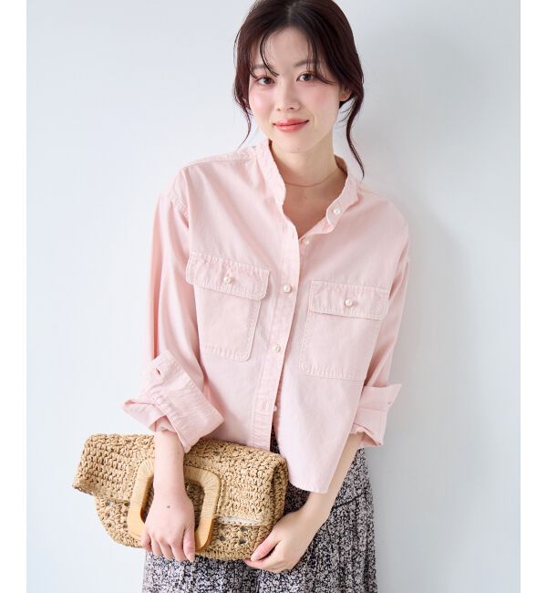  「スタンドネックパールボタンシャツ」|シャツ・ブラウス|