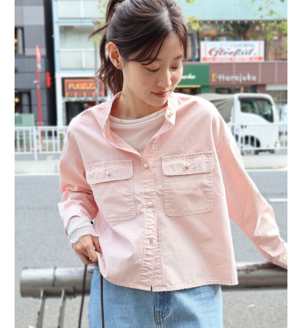  「スタンドネックパールボタンシャツ」|シャツ・ブラウス|