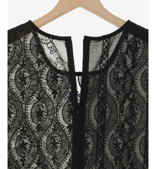  「vaneumレーススクエアネックトップス」|シャツ・ブラウス|