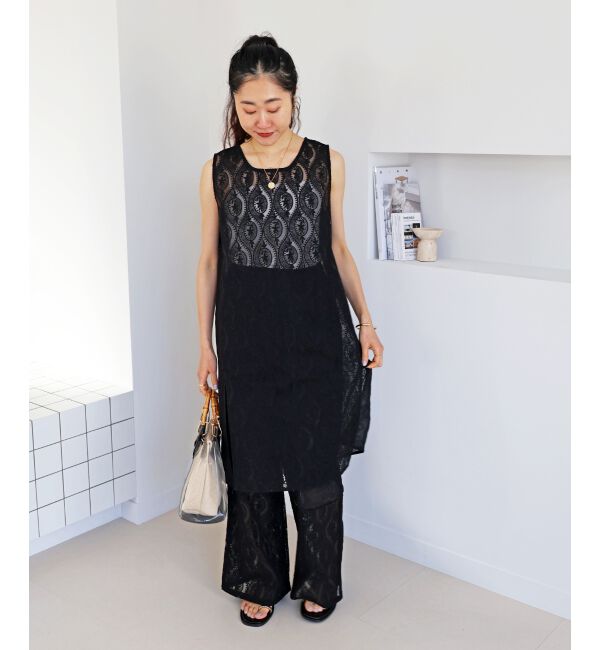  「vaneumレーススクエアネックトップス」|シャツ・ブラウス|