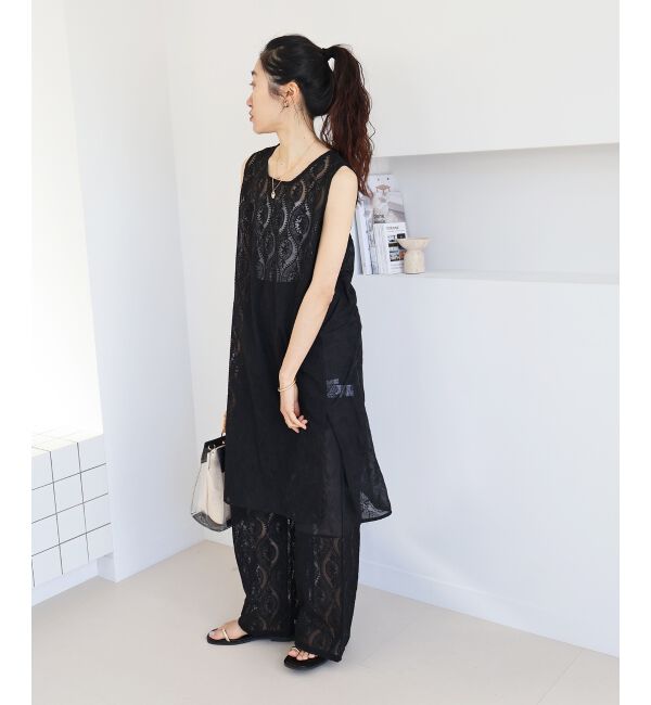  「vaneumレーススクエアネックトップス」|シャツ・ブラウス|