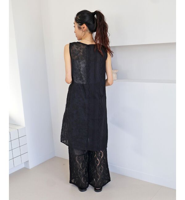  「vaneumレーススクエアネックトップス」|シャツ・ブラウス|