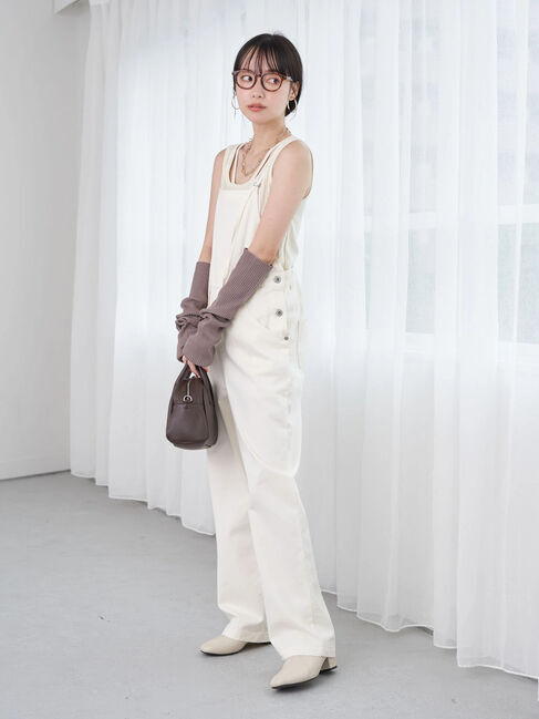 earth music&ecology「サイド釦付きサロペット」|その他|アイボリー