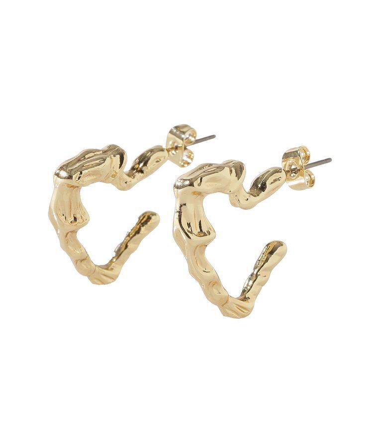 earth music&ecology「メタリックハートフープピアス」|ピアス|