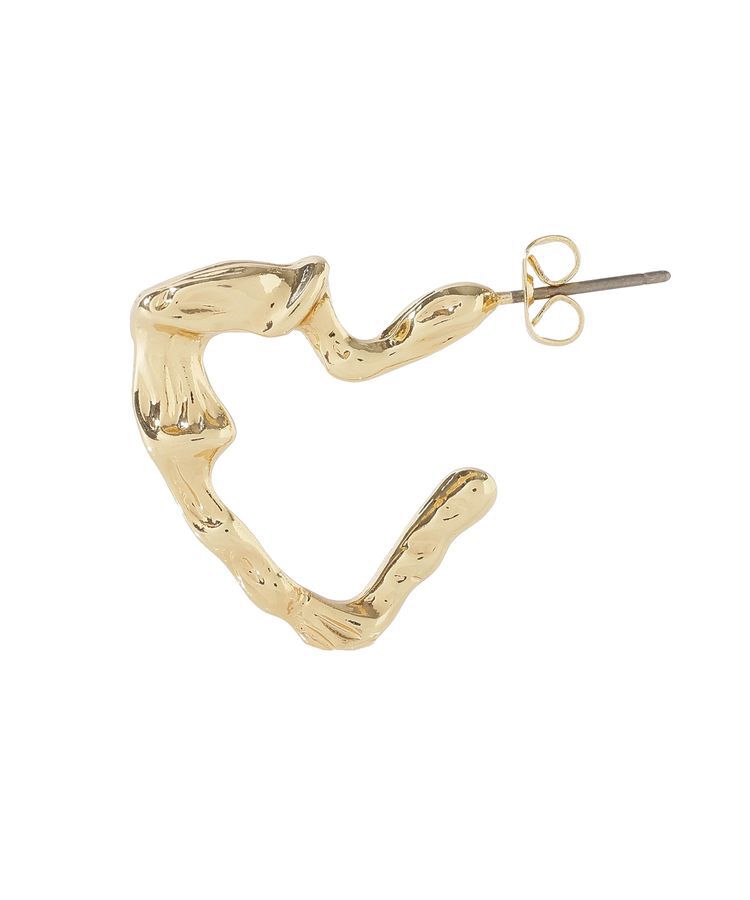 earth music&ecology「メタリックハートフープピアス」|ピアス|