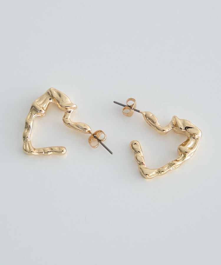 earth music&ecology「メタリックハートフープピアス」|ピアス|Gold