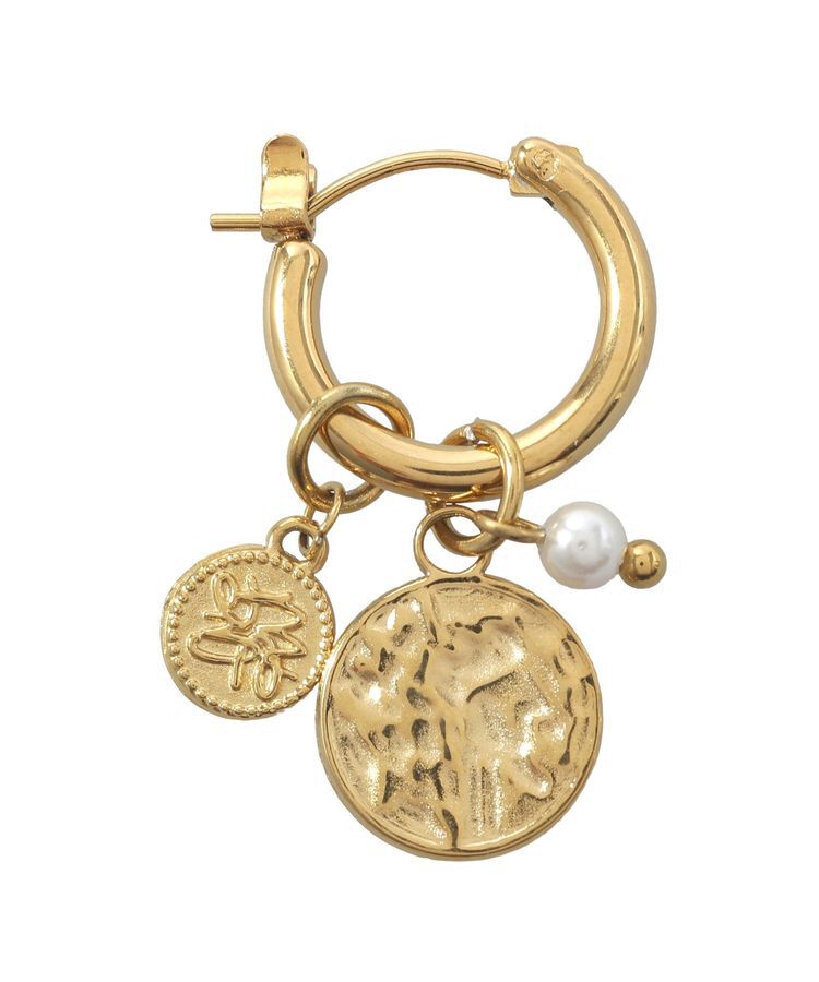 earth music&ecology「【ステンレス】コインフープピアス」|ピアス|