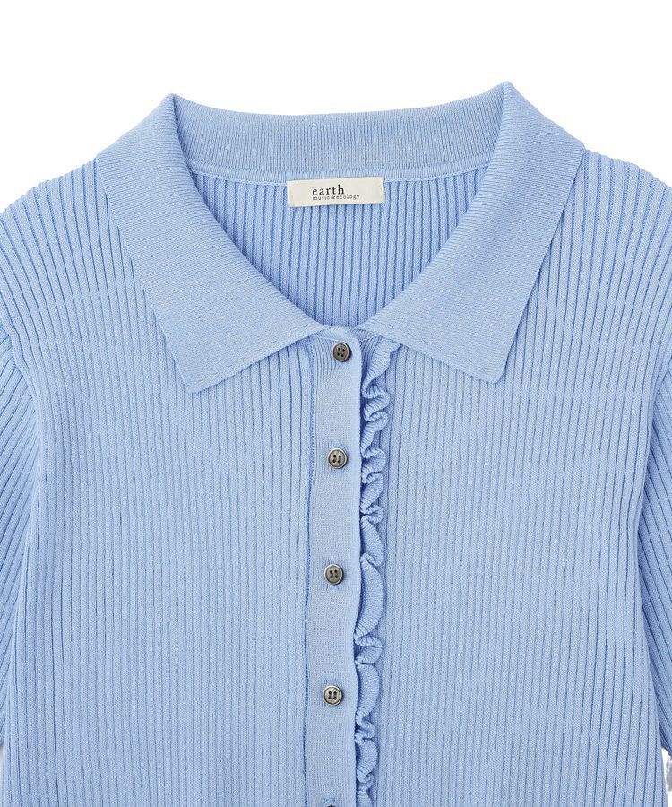 earth music&ecology「ミニフリルポロカーディガン」|カーディガン|