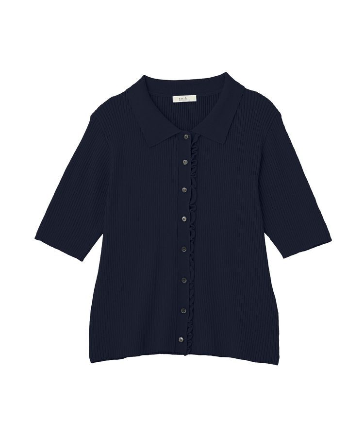 earth music&ecology「ミニフリルポロカーディガン」|カーディガン|