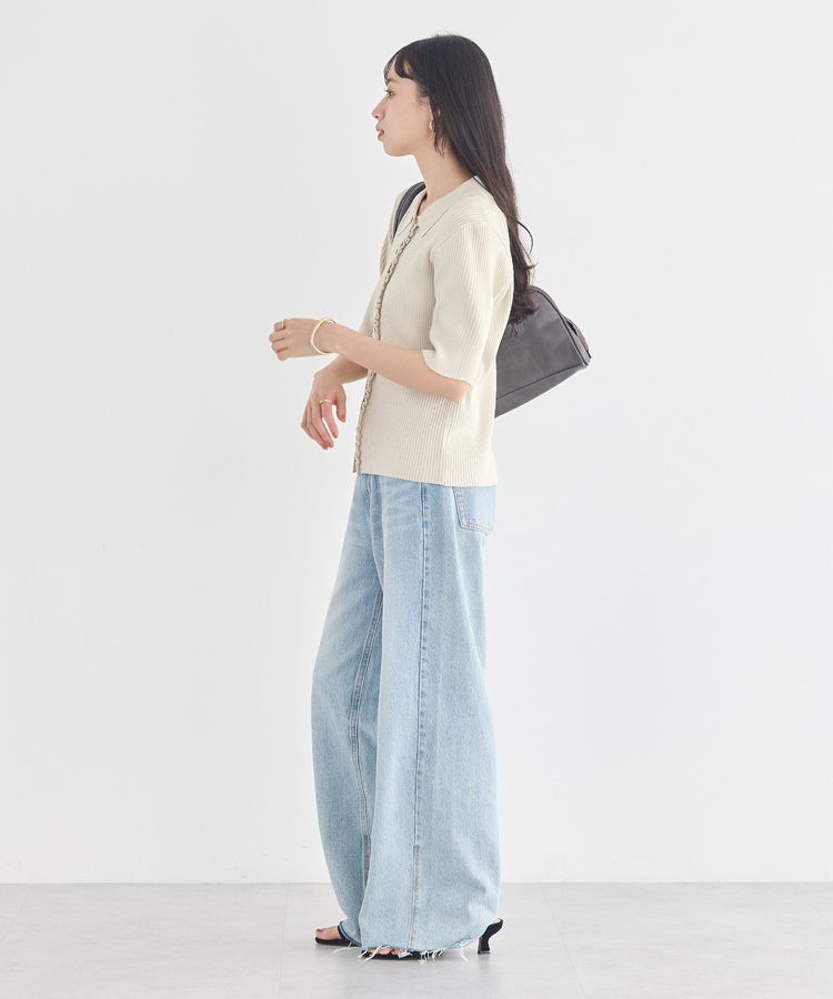 earth music&ecology「ミニフリルポロカーディガン」|カーディガン|