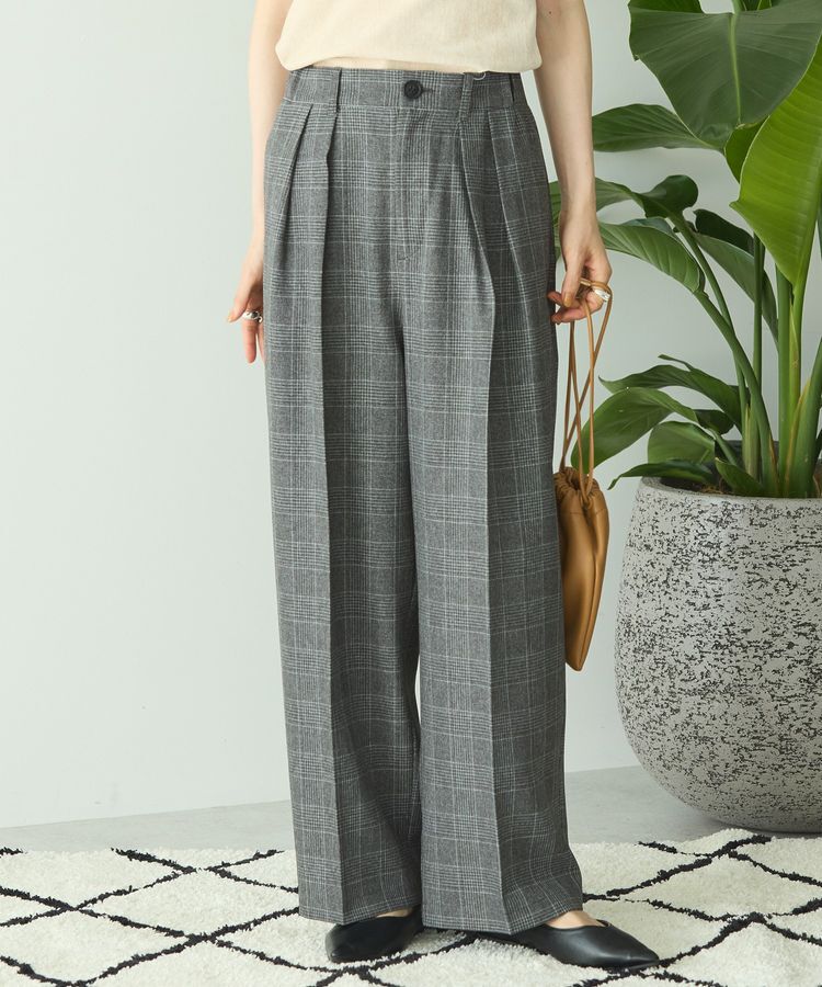 AMERICAN HOLIC「サイドゴム2タックパンツ」|その他|チェックグレー